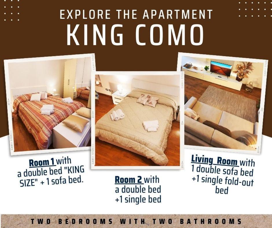 King Como Lake Center 9 Posti Letto- Grande Terrazza - 2 Bagni Privati Εξωτερικό φωτογραφία